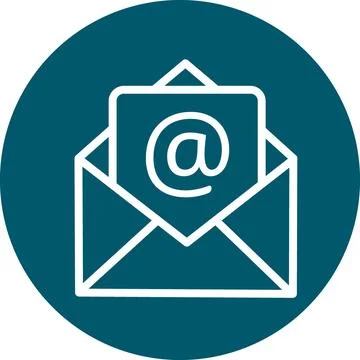 Email message envelope with address sign Illustrazione stock