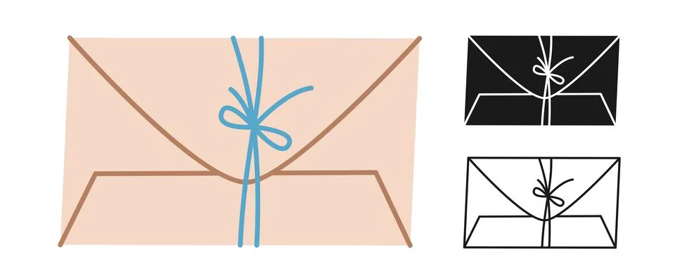 Email message envelope icon set mailbox sign new message icon letter mailing Stock Illustration