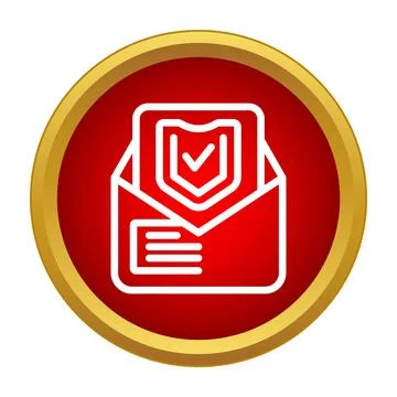 Email message envelope with security shield icon Stock Illustration