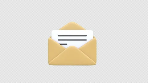 Email message envelope warning alert concept Loop 3d animation with Alpha C.. Stock Footage 303572496