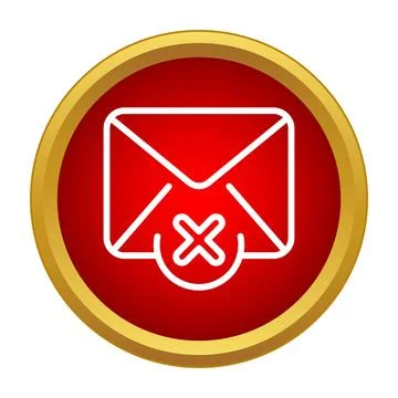 Email message envelope with an x mark icon Stock Illustration