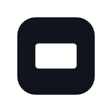 Email Message Icon Black Rounded Square Button Business Finance Symbol Vector Stock Illustration