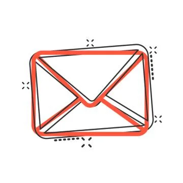 Email message icon in comic style. Mail document cartoon vector illustration  Illustrazione stock