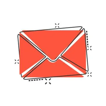 Email message icon in comic style. Mail document cartoon vector illustration  Stock-Illustration