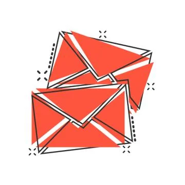 Email message icon in comic style. Mail document cartoon vector illustration  Stock-Illustration