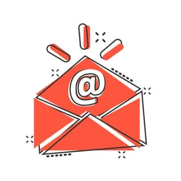 Email message icon in comic style. Mail document cartoon vector illustration  Stock-Illustration