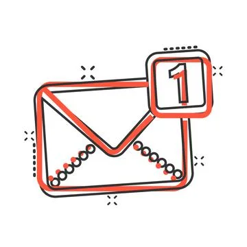 Email message icon in comic style. Mail document cartoon vector illustration  Stock-Illustration