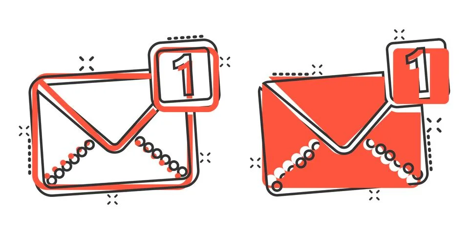 Email message icon in comic style. Mail document cartoon vector illustration  Stock-Illustration