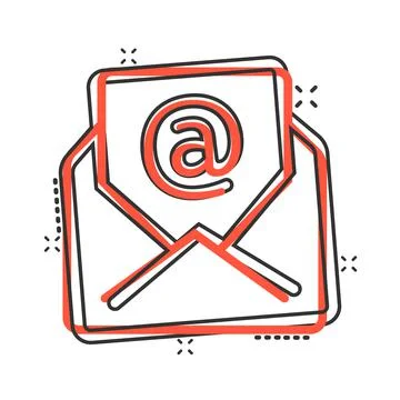 Email message icon in comic style. Mail document cartoon vector illustration  Stock-Illustration