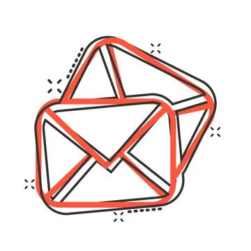 Email message icon in comic style. Mail document cartoon vector illustration  Stock-Illustration