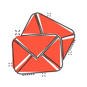 Email message icon in comic style. Mail document cartoon vector illustration  Stock Illustration