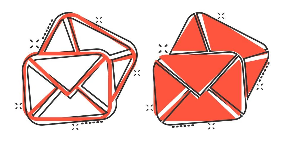 Email message icon in comic style. Mail document cartoon vector illustration  Stock-Illustration