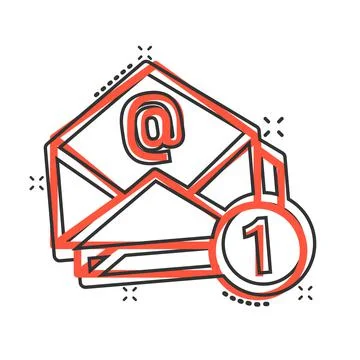 Email message icon in comic style. Mail document cartoon vector illustration  Illustrazione stock