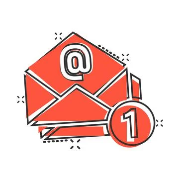 Email message icon in comic style. Mail document cartoon vector illustration  Stock-Illustration