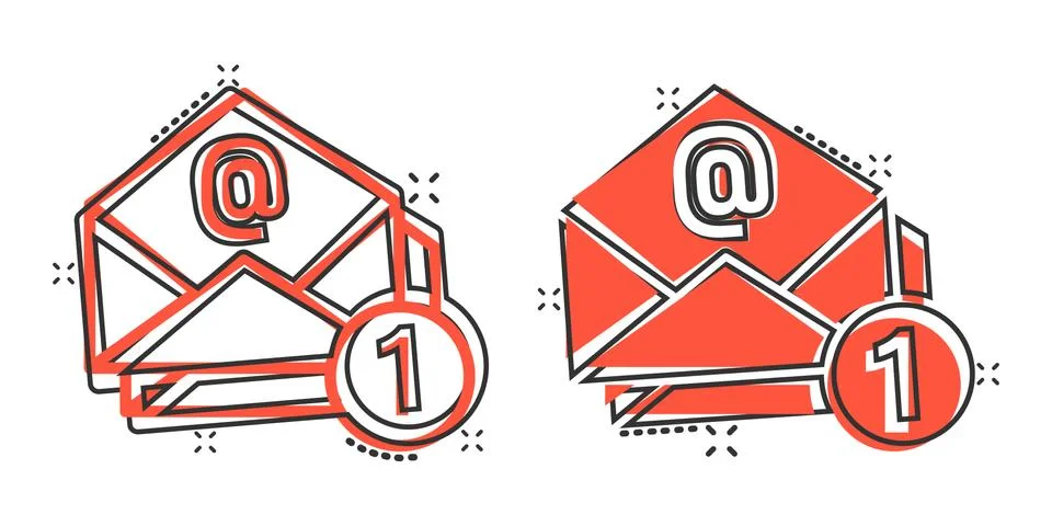 Email message icon in comic style. Mail document cartoon vector illustration  Stock-Illustration