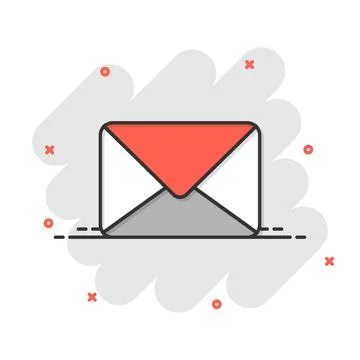 Email message icon in comic style. Mail document cartoon vector illustration  Stock Illustration