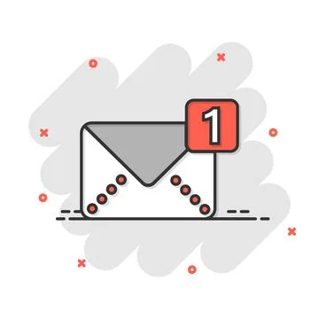 Email message icon in comic style. Mail document cartoon vector illustration  Stock-Illustration