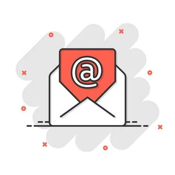 Email message icon in comic style. Mail document cartoon vector illustration  Stock-Illustration