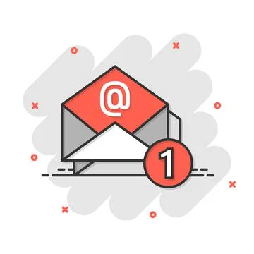 Email message icon in comic style. Mail document cartoon vector illustration  Stock Illustration