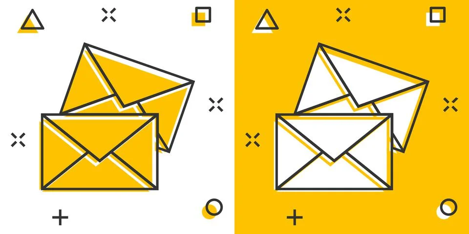Email message icon in comic style. Mail document cartoon vector illustration  Stock-Illustration