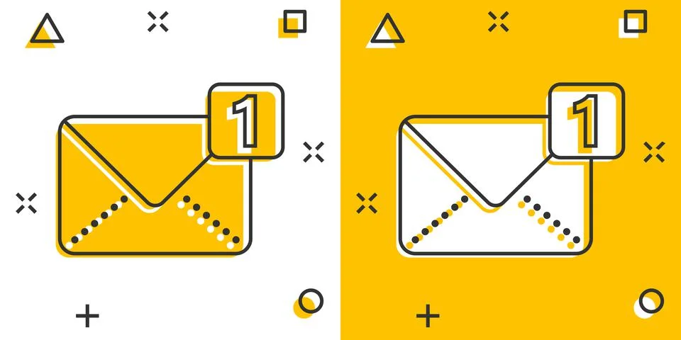 Email message icon in comic style. Mail document cartoon vector illustration  Stock-Illustration