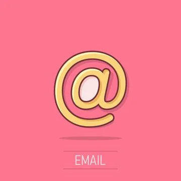 Email message icon in comic style. Mail document cartoon vector illustratio.. Stock-Illustration