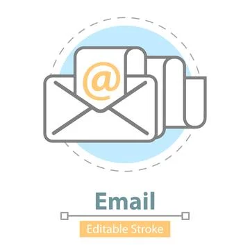 Email Message Icon, Editable Stroke, Vector Illustration Illustrazione stock