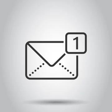 Email message icon in flat style. Mail document vector illustration on white  Stock Illustration