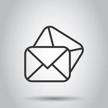 Email message icon in flat style. Mail document vector illustration on white  Stock Illustration