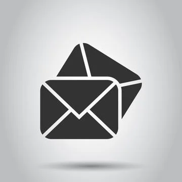 Email message icon in flat style. Mail document vector illustration on white  Stock Illustration