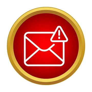 Email message icon showing warning or alert notification イラスト素材