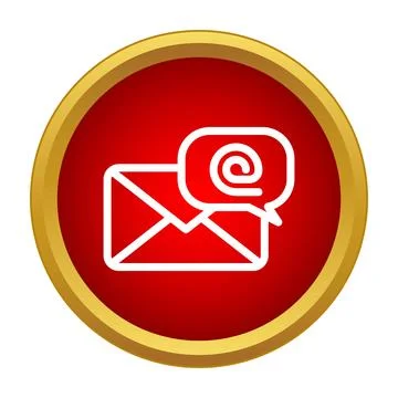 Email message icon with at sign notification Stock Illustration