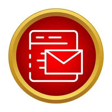 Email message letter arriving at document icon Stock Illustration