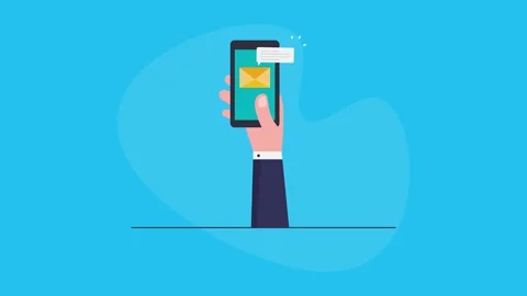 Email message on mobile screen, sms alert on smartphone, communication. Stock Footage 186945859