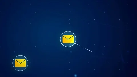 Email Message Network Icon Link Connection Technology Loop Animation 4K 動画素材 69814008