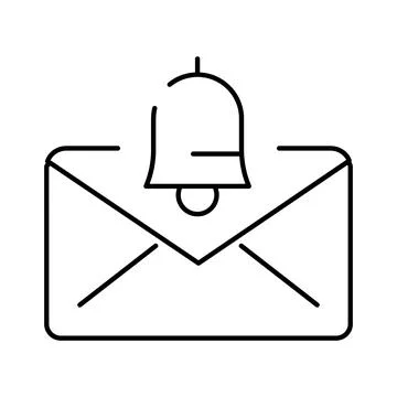 Email message notification icon receiving an alert Stock Illustration