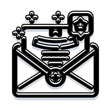 Email message notification with important star emblem Stock Illustration