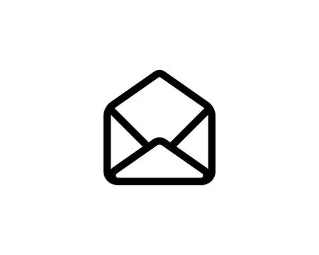 Email Message. Open envelope line icon. Vector on isolated white background.  Stock Illustration