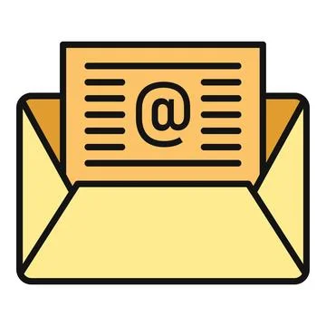 Email message in open envelope with at symbol イラスト素材