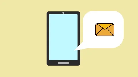 Email message pop-up mobile phone with speech Bubble. animation smartphone .. Stock Footage 305697840
