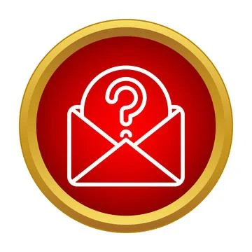 Email message with question mark icon symbol Stock Illustration
