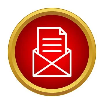 Email message received notification icon red circle Stock Illustration