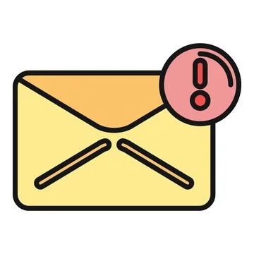 Email message receiving urgent warning notification icon Stock Illustration