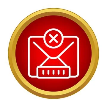 Email message rejection or deletion concept icon Stock Illustration