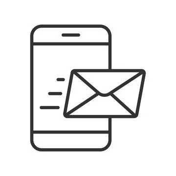 Email message smartphone icon in line design. email message, inbox, mobile mail Stock Illustration