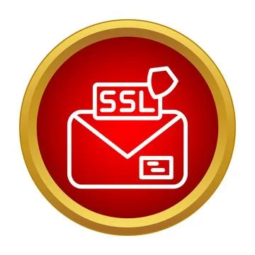 Email message with ssl certificate and shield protection Stock Illustration