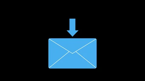 Email message symbol on dark background with download symbol. Stock Footage 331794305
