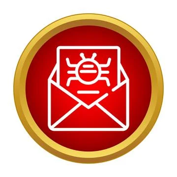 Email message vector icon with computer bug Illustrazione stock
