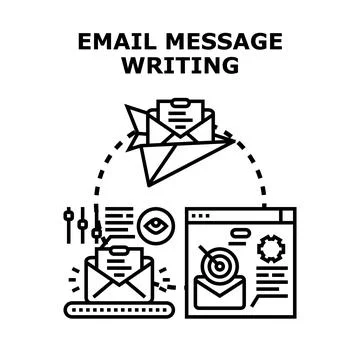 Email message writing and digital communication strategy Stock Illustration