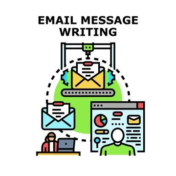 Email message writing and digital communication concept Stock Illustration